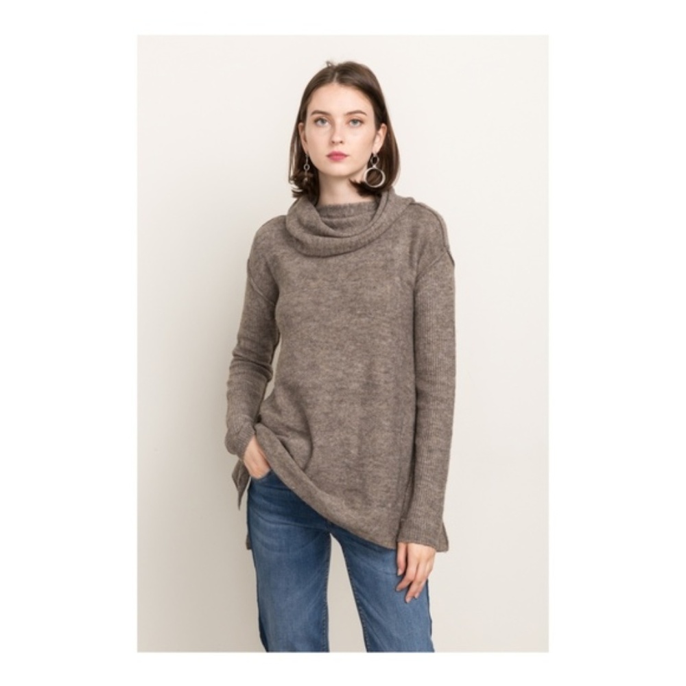 Mystree Cowl Neck Tunic Sweater